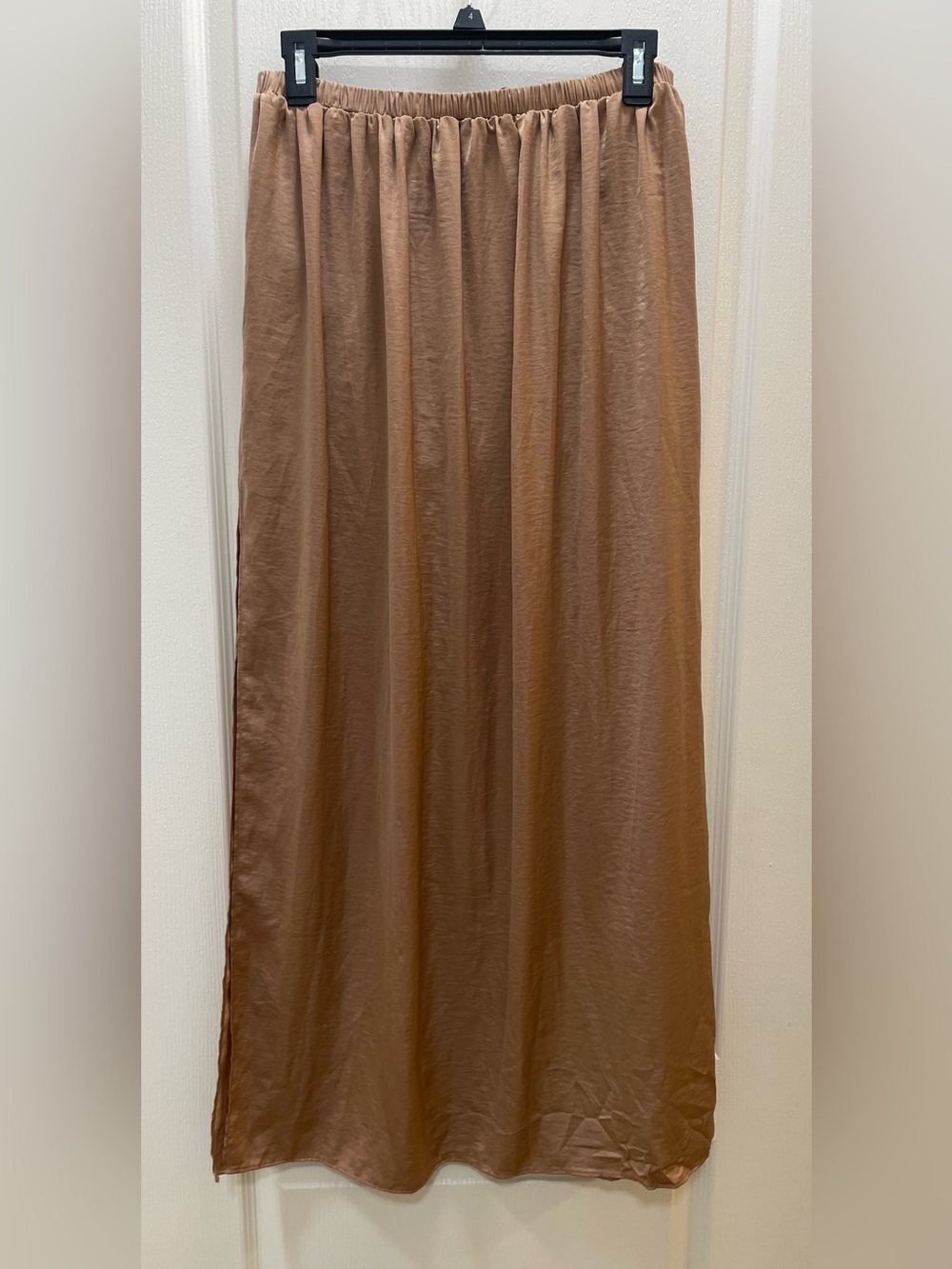 Zara Brown Satin Maxi Skirt